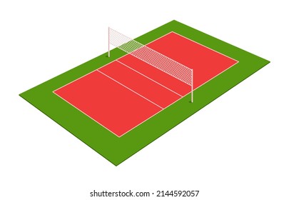 Volleyball Court. Vector illustration isolated on white background.