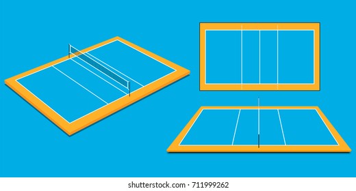 Volleyball courts in perspective