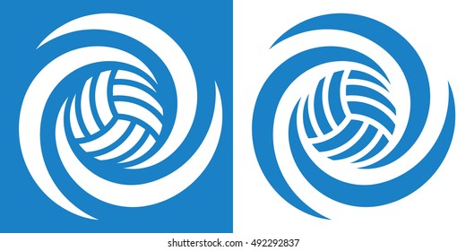 volleyball cyclone 1 / Volleyball or water polo  icon in two various coloring. Vector image for sports design.
