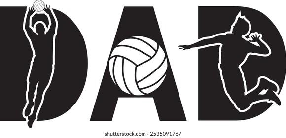 Volleyball Dad, Fall Sport, Sport Silhouette, Game Day Cut File