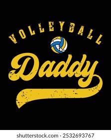 Volleyball daddy eps print ready file.