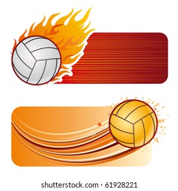 volleyball design element and flames