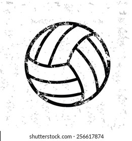 Volleyball design on old paper,grunge vector