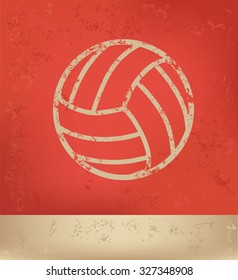 Volleyball design on red background, grunge vector
