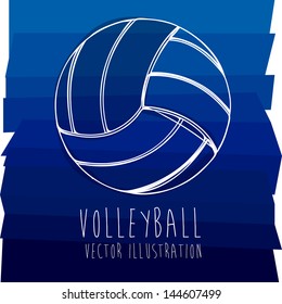 volleyball design over blue background vector illustration