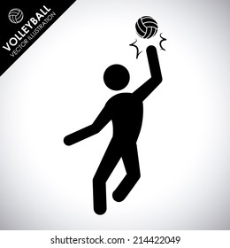 volleyball design over gray background vector illustration