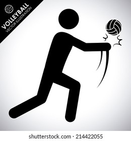 volleyball design over gray background vector illustration