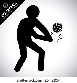 volleyball design over gray background vector illustration