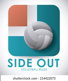 volleyball design over gray background vector illustration