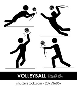 volleyball design over white background vector illustration
