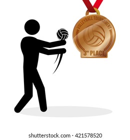 Volleyball design. Sport icon. Isolated illustration, editable vector