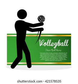 Volleyball design. Sport icon. Isolated illustration, editable vector