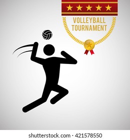 Volleyball design. Sport icon. Isolated illustration, editable vector