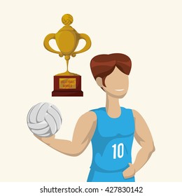 Volleyball design. Sport icon. Isolated illustration , editanle vector