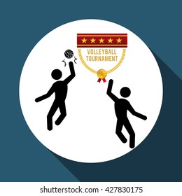 Volleyball design. Sport icon. Isolated illustration , editanle vector