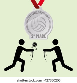 Volleyball design. Sport icon. Isolated illustration , editanle vector