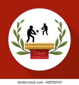 Volleyball design. Sport icon. Isolated illustration, editable vector