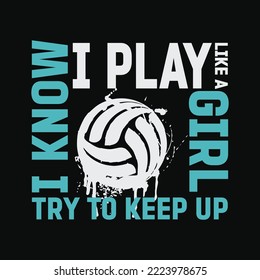 Volleyball design For Teen Girls Play Like A Girl svg design for cut files svg