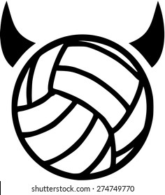 Volleyball with devil horns