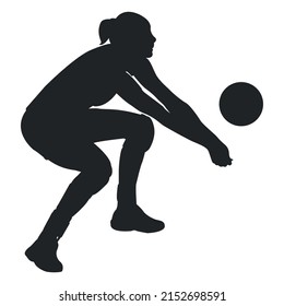 Volleyball Digging Silhouette. High quality vector