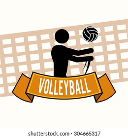 Volleyball digital design, vector illustration 10 eps graphic