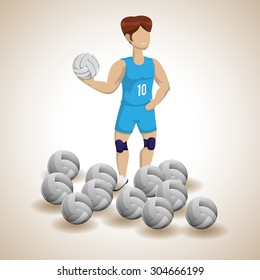 Volleyball digital design, vector illustration 10 eps graphic