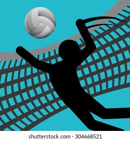 Volleyball digital design, vector illustration 10 eps graphic