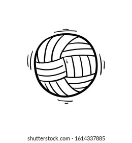 volleyball doodle icon vector hand drawing 