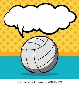 volleyball doodle, speech bubble