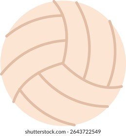 A volleyball drawn with smooth curved lines and subtle shading. The ball features distinct panels in a clean, modern style. Cartoon vector illustration.