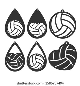 Volleyball Earrings - Earring template svg