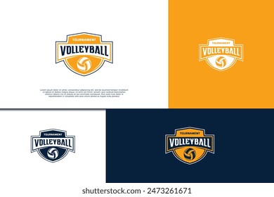 Volleyball emblem logo design for sport tournament