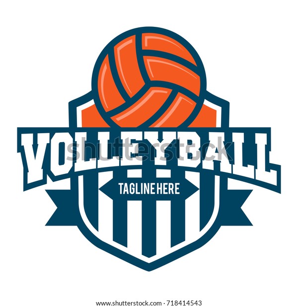 Volleyball Emblem Shield Logo Template Stock Vector (Royalty Free ...