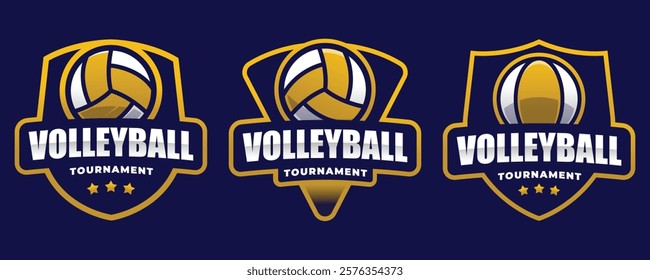 Volleyball Emblem Template for Sport Team or E-Sport Game Tournament.