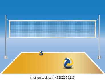 Volleyball equipment vector illustration, semi realistic design theme. Eps 10