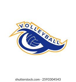 Volleyball with eye logo design vector. abstract volleyball logo design concept