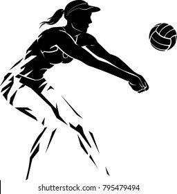 Volleyball Female Player Abstract Silhouette