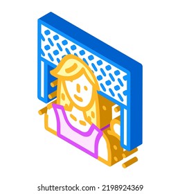 volleyball female sport isometric icon vector. volleyball female sport sign. isolated symbol illustration
