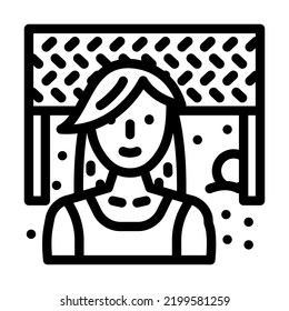 volleyball female sport line icon vector. volleyball female sport sign. isolated contour symbol black illustration