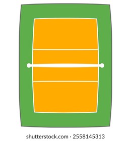 volleyball field illustration hand drawn isolated vector