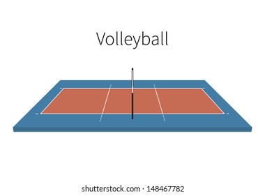Volleyball Field isolated on white background. Vector illustration.