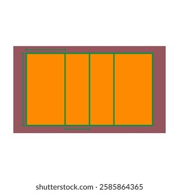 Volleyball field set icon design template