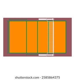 Volleyball field set icon design template