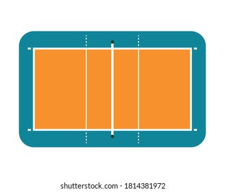 Volleyball field. Top view. Isolated on white background