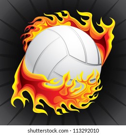volleyball in flame