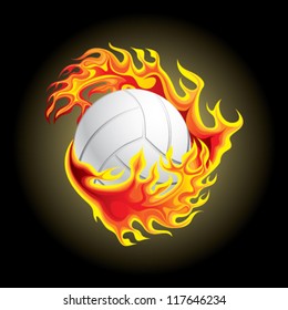 volleyball in flame