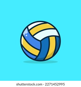 Volleyball Flat Cartoon Icon. Volleyball Logo Concept Isolated Premium Vector Illustration