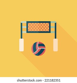volleyball flat icon with long shadow,eps10