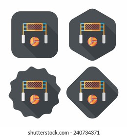 volleyball flat icon with long shadow,eps10