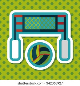 volleyball flat icon with long shadow,eps10